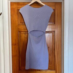 Aritzia Wilfred Free Mini Ribbed Knit Dress with Cutout in Lavender